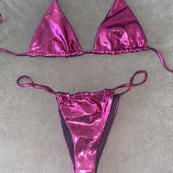 GSaints Swimwear pink chrome bikini set - Picture 4 of 6